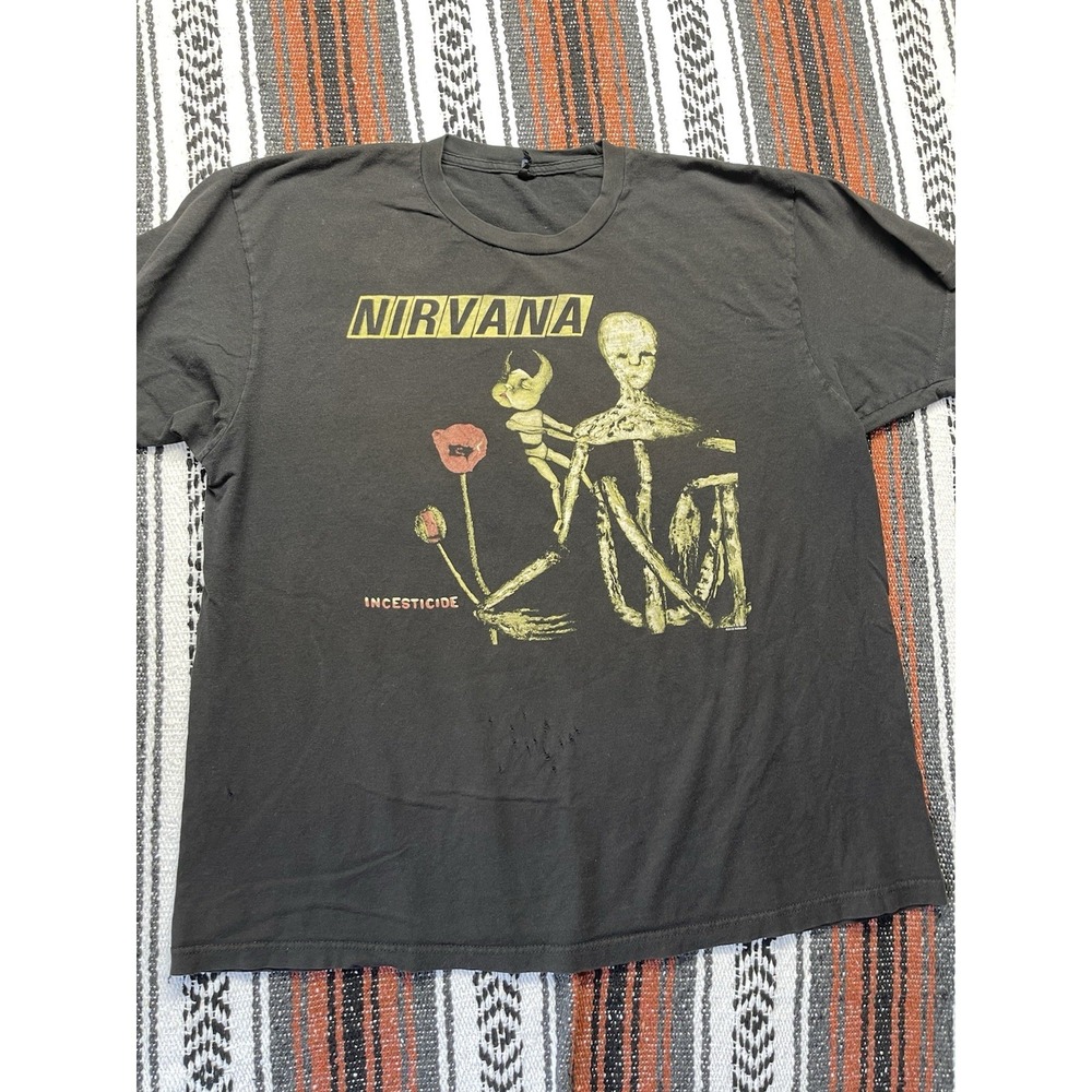NIRVANA black INCESTICIDE vintage Y2K Shirt rare KURT COBAIN grunge XL